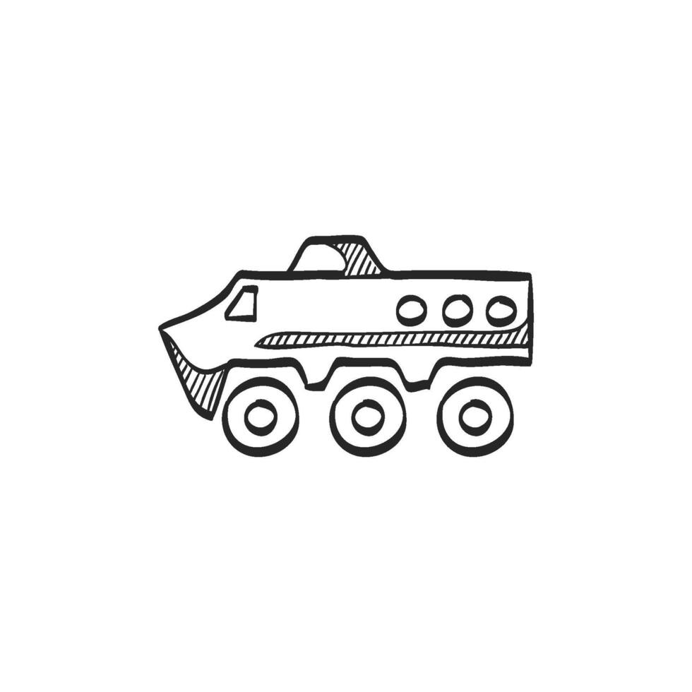 Hand drawn sketch icon armored vehicle vector