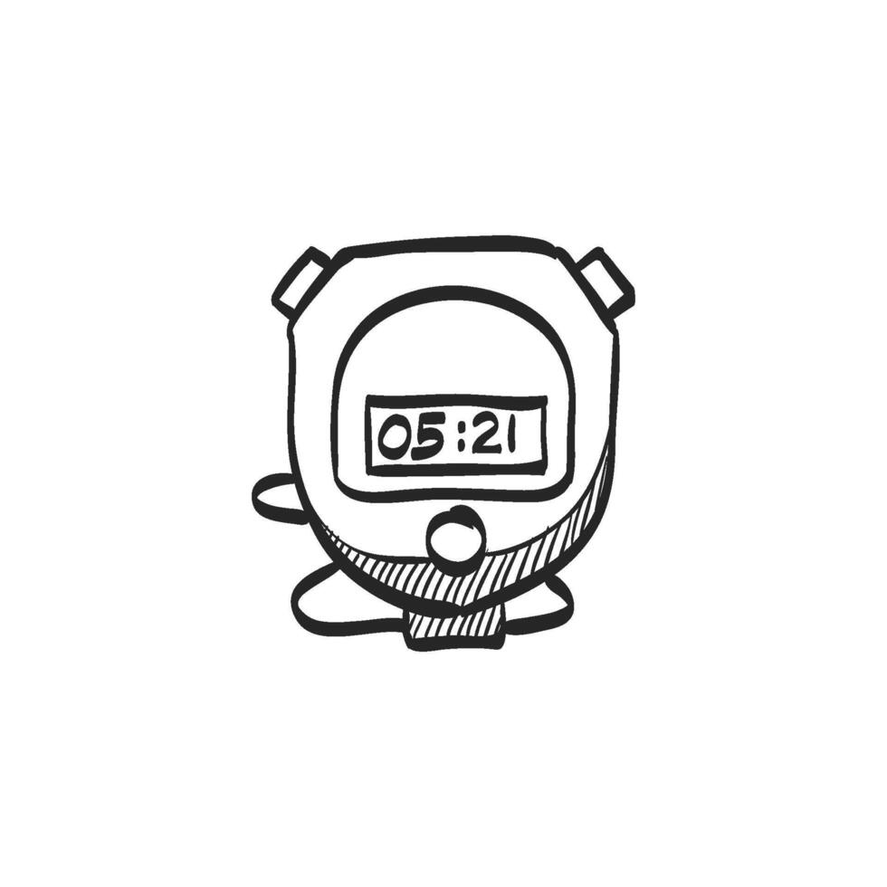 Hand drawn sketch icon stopwatch vector