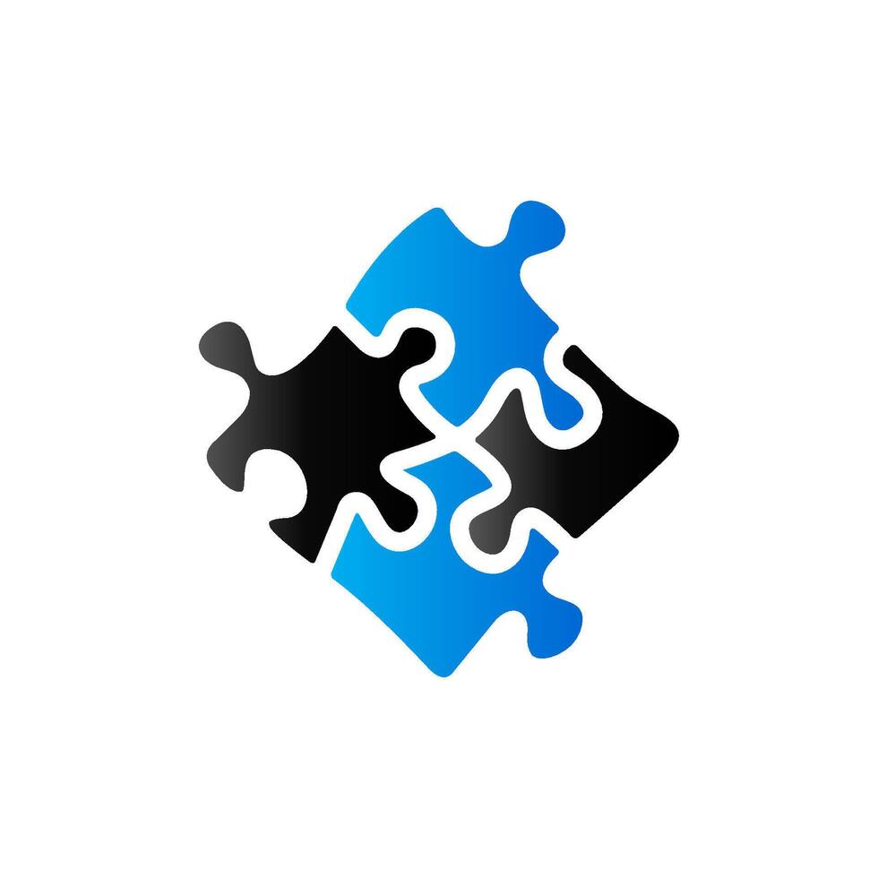 Puzzle icon in duo tone color. Toy playing jigsaw match vector