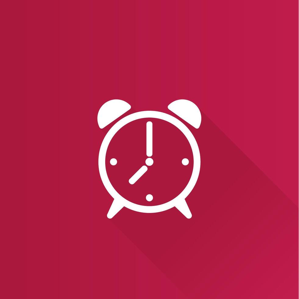 reloj plano color icono largo sombra vector ilustración