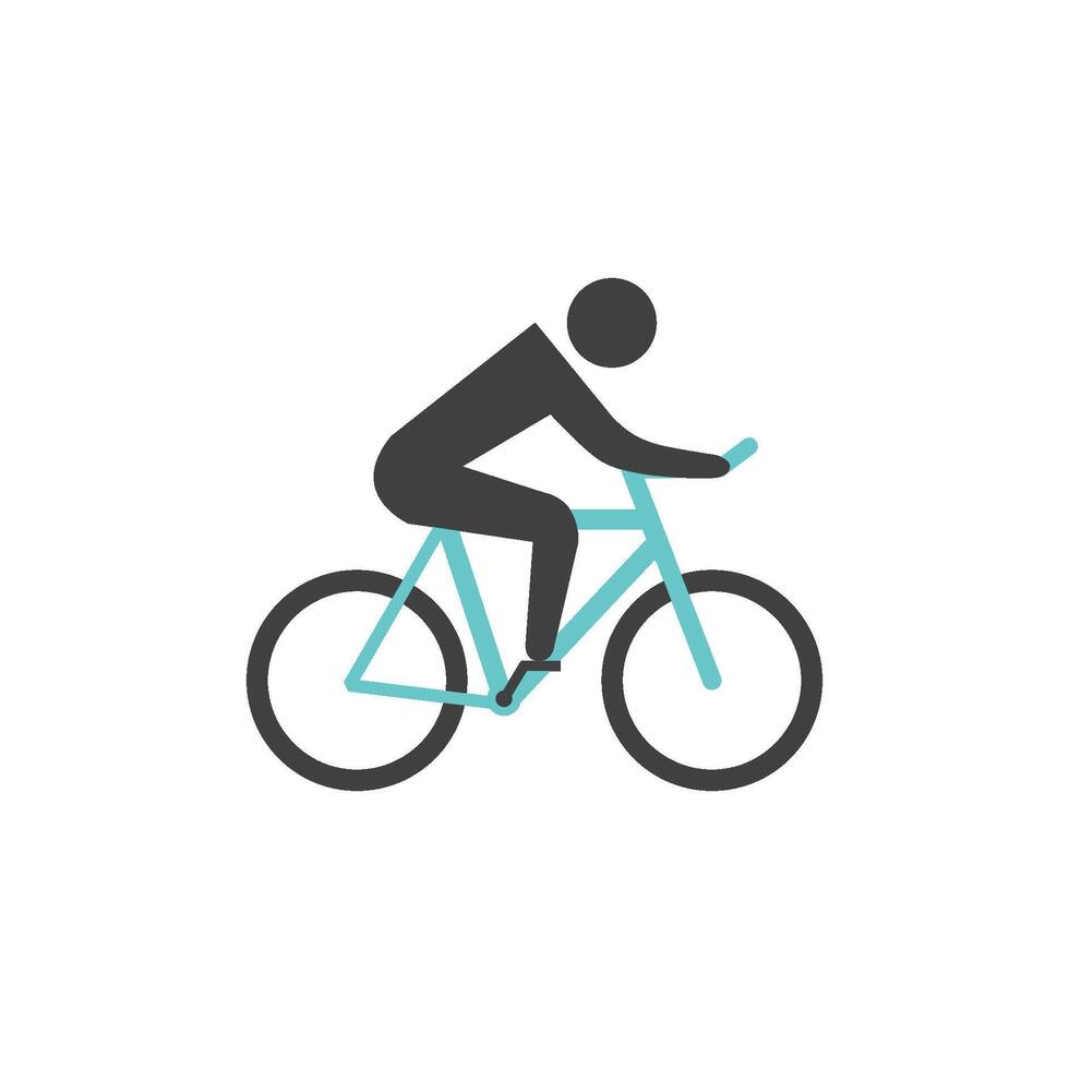 ciclismo icono en plano color estilo. la carretera carrera excursión triatlón hora juicio búsqueda deporte bicicleta vector