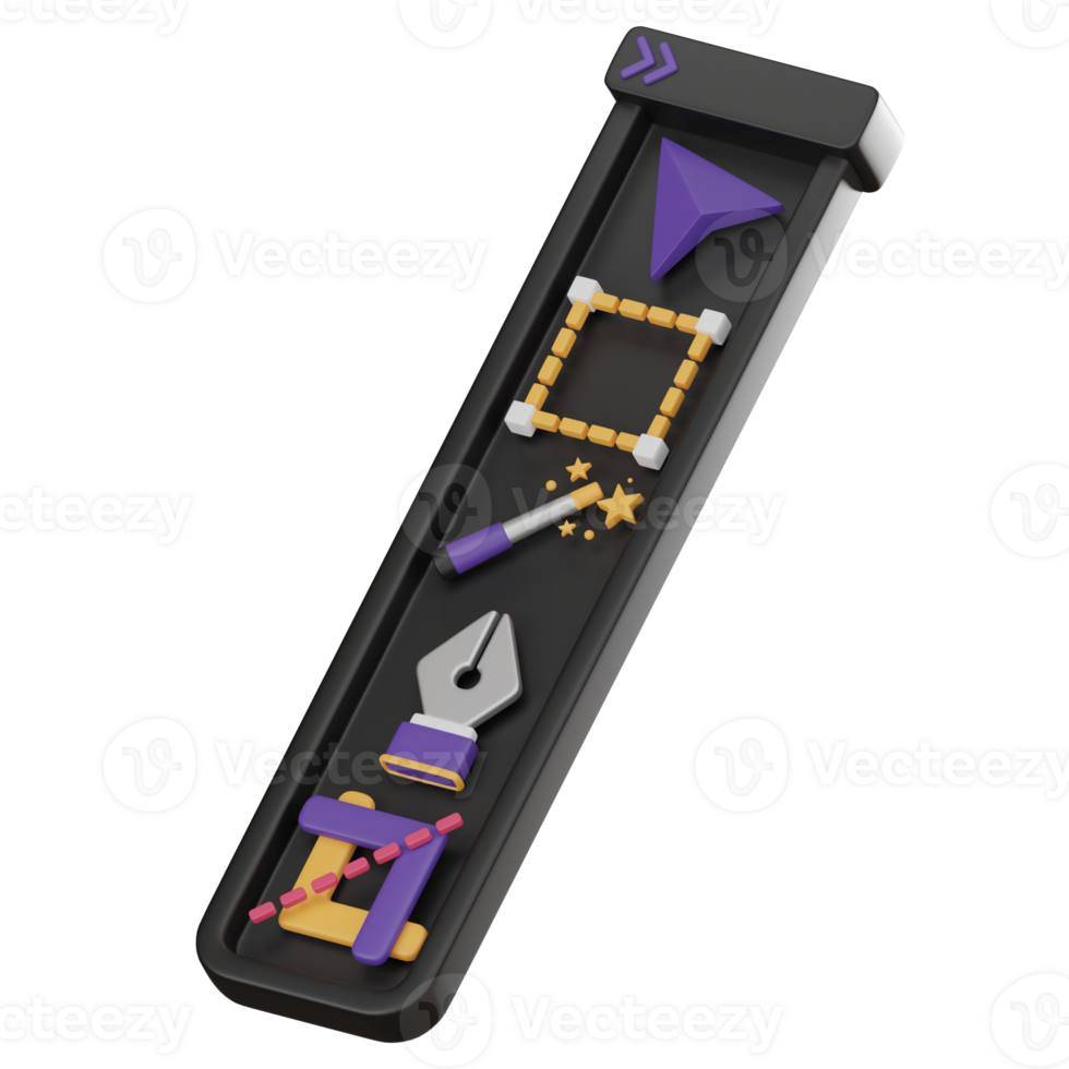 3D Icon Graphic Editing Tools and Creative Innovation. 3D render png
