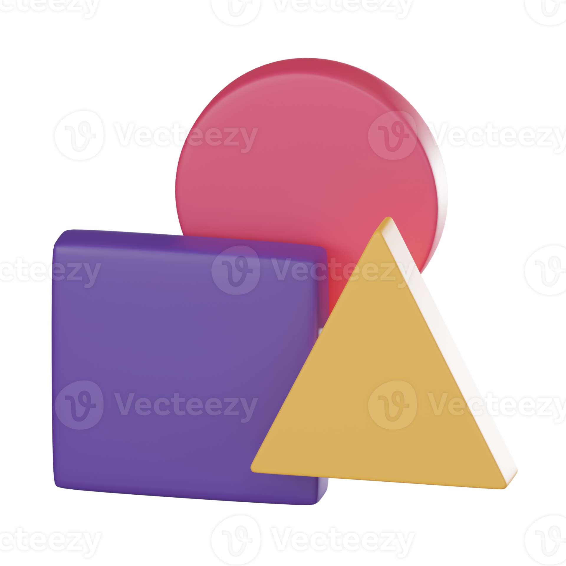 Vibrant Geometry, Colorful 3D Icon Shapes Tool Triangle, Square, Circle