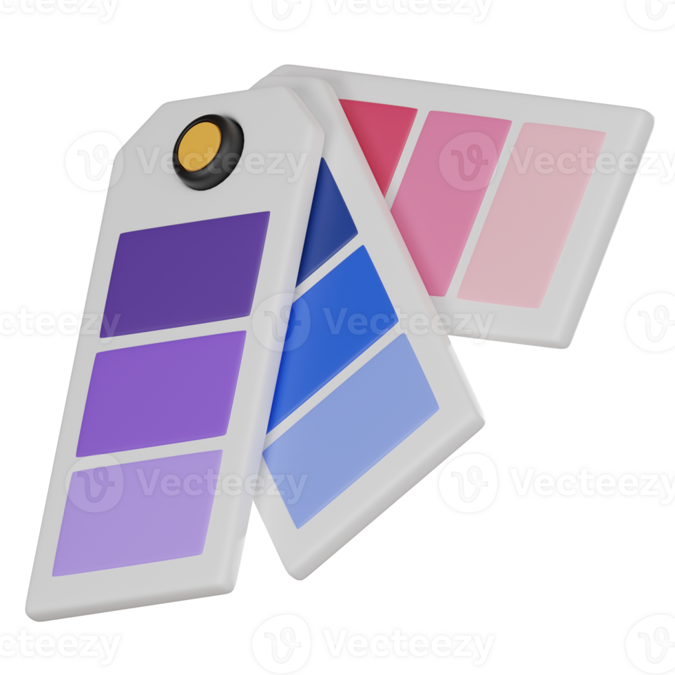 Vivid Creation, 3D Icon of Color Palettes for Modern Design. 3D render png