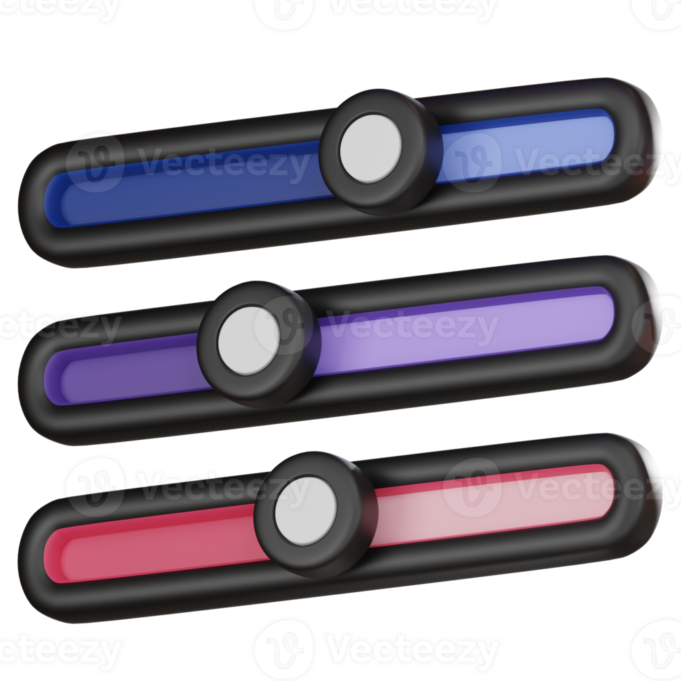 Digital Innovation Spectrum, 3D Icon of Color Slides Tool in Graphic Design. 3D Render png