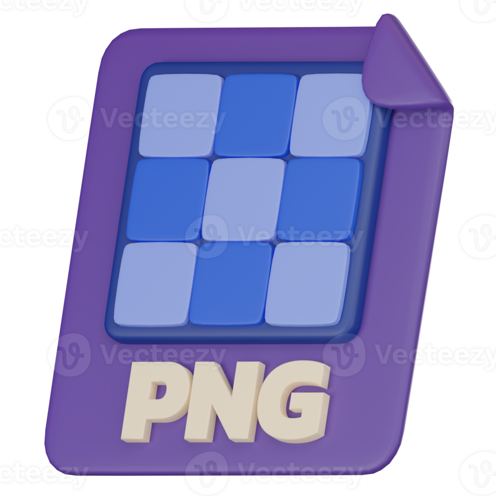 3D Icon of PNG File Icon for Modern Design. 3D Render