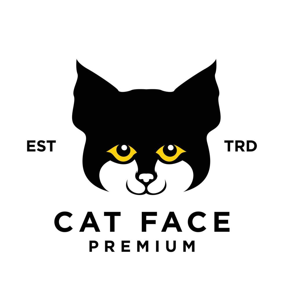 gato cara cabeza logo icono diseño ilustración vector