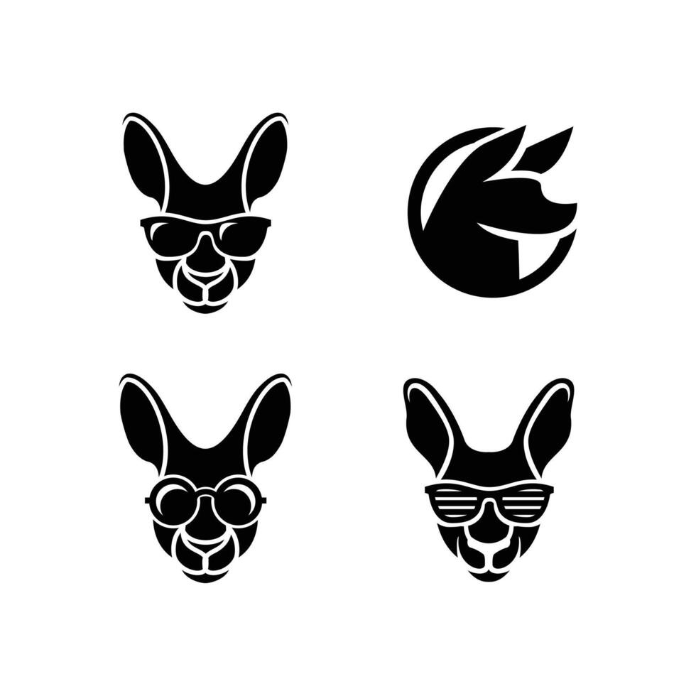 canguro cabeza cara logo icono diseño ilustración vector