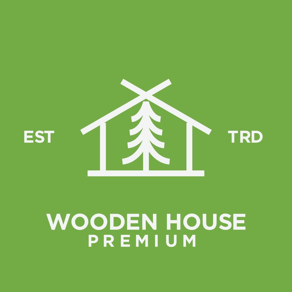 Pine house cottage logo icon design illustration vector