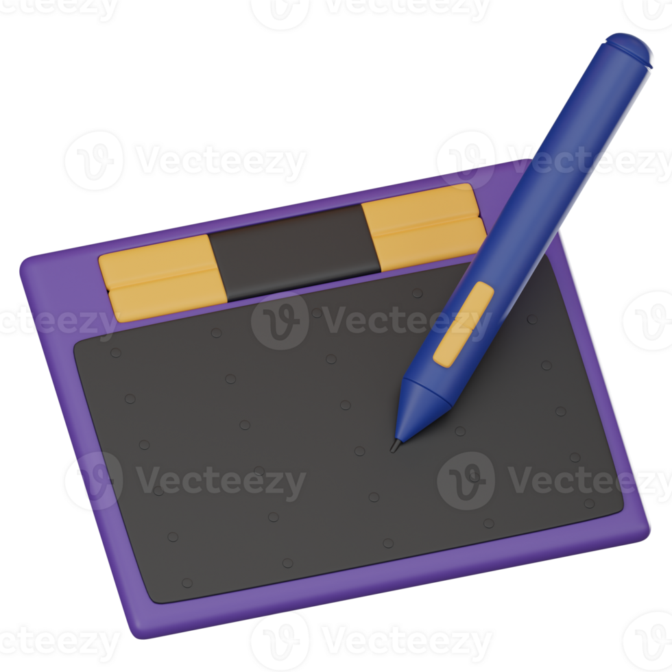 Digital Creativity Unleashed, 3D Icon of Graphic Design with Pen Tablet. 3D render png