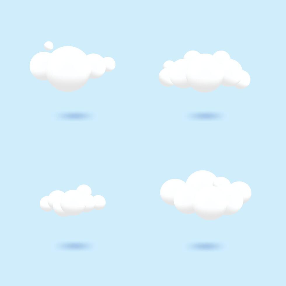 nube 3d suave icono diseño ilustración vector
