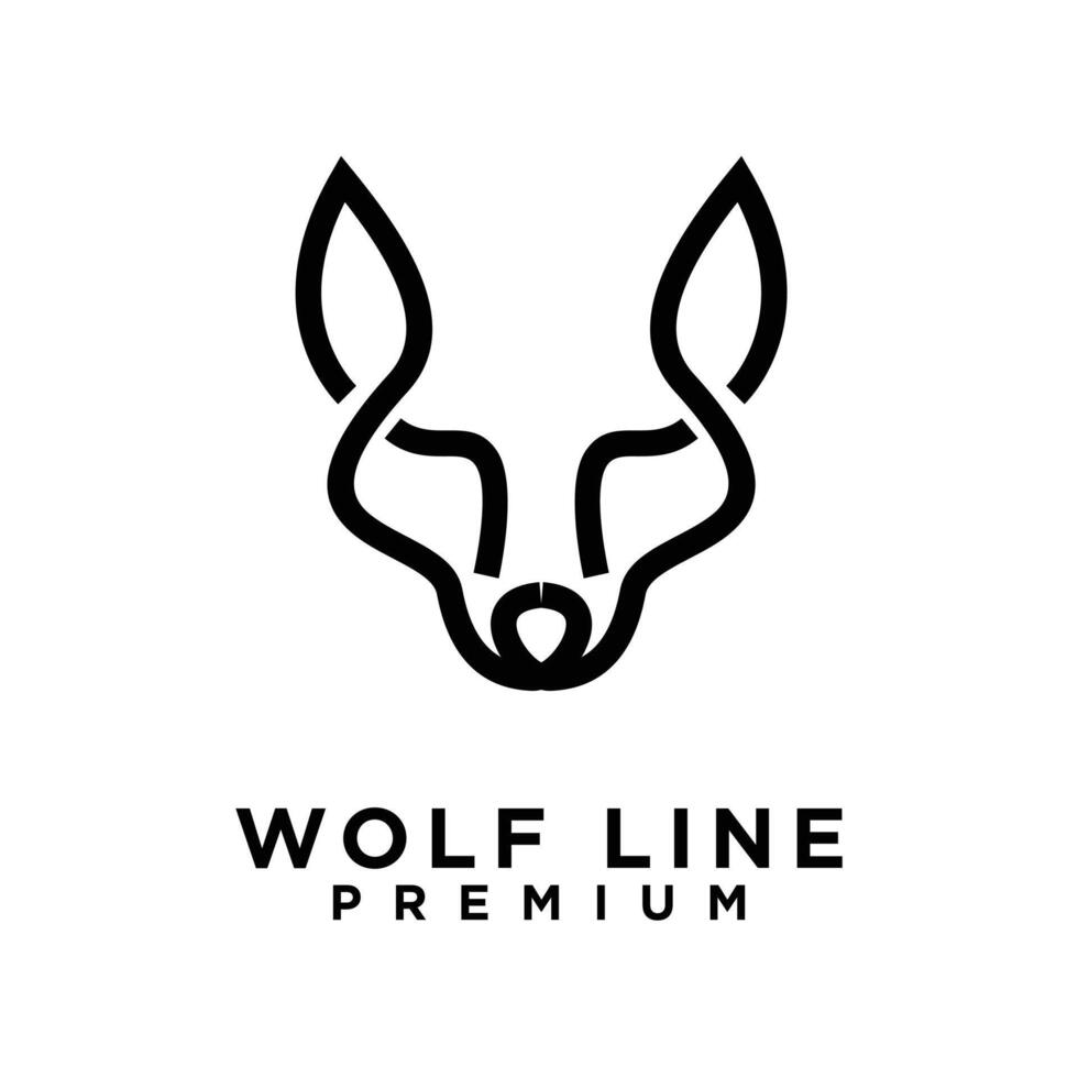 wolf line logo icon design illustration vector