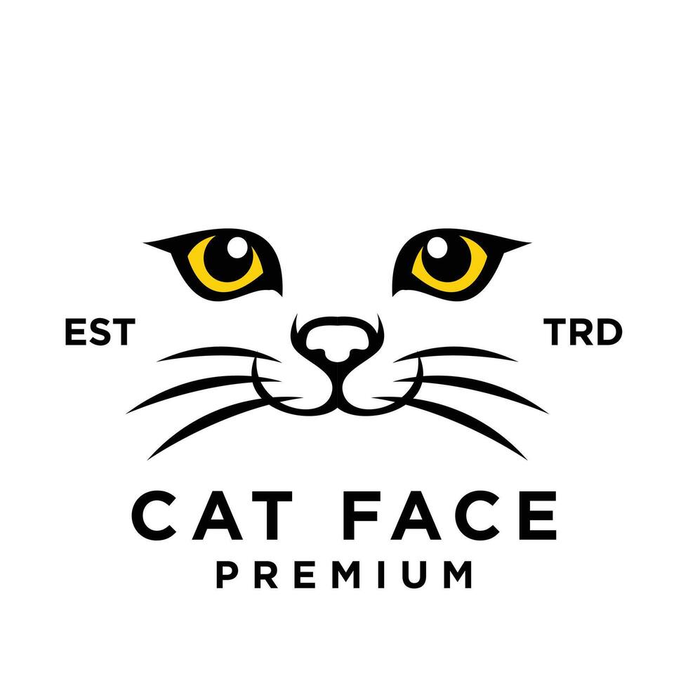 Cat face head logo icon design illustration vector