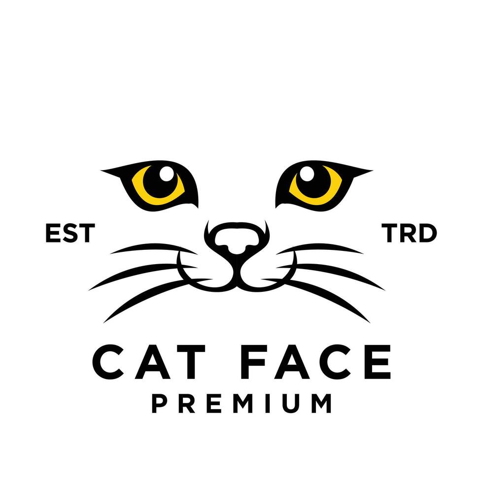 gato cara cabeza logo icono diseño ilustración vector