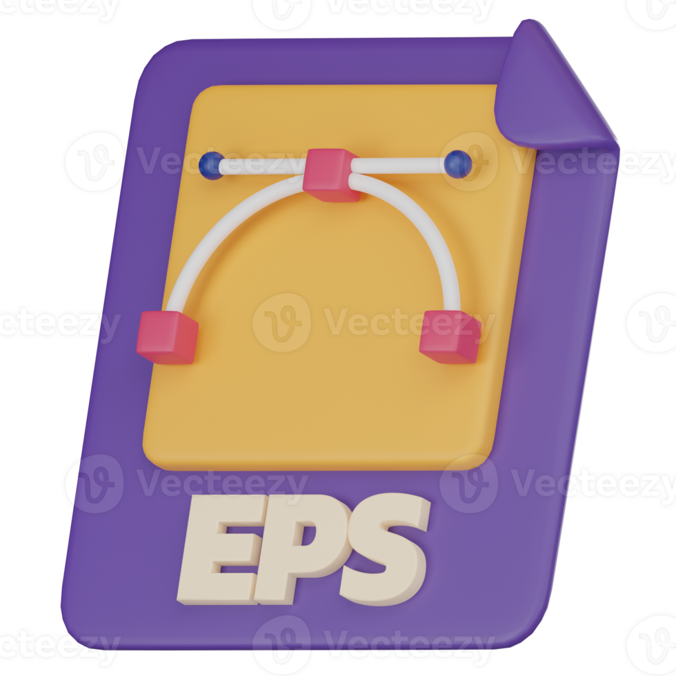 3D Icon of EPS File Symbol for Modern Graphic Design. 3D Render png
