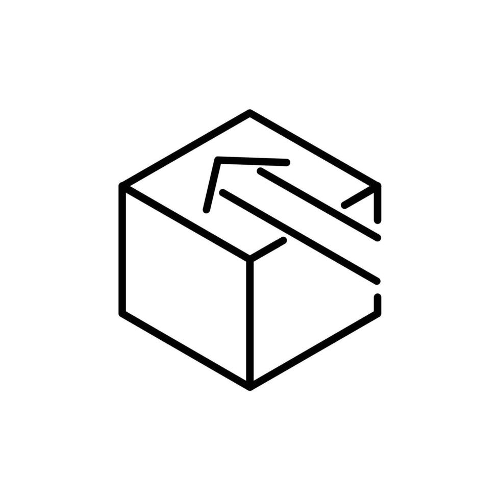 Box delivery with arrow line icon design vector