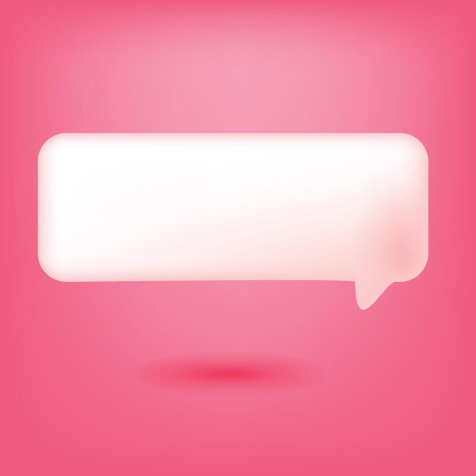 chat bubble 3d soft pink design illustration vector