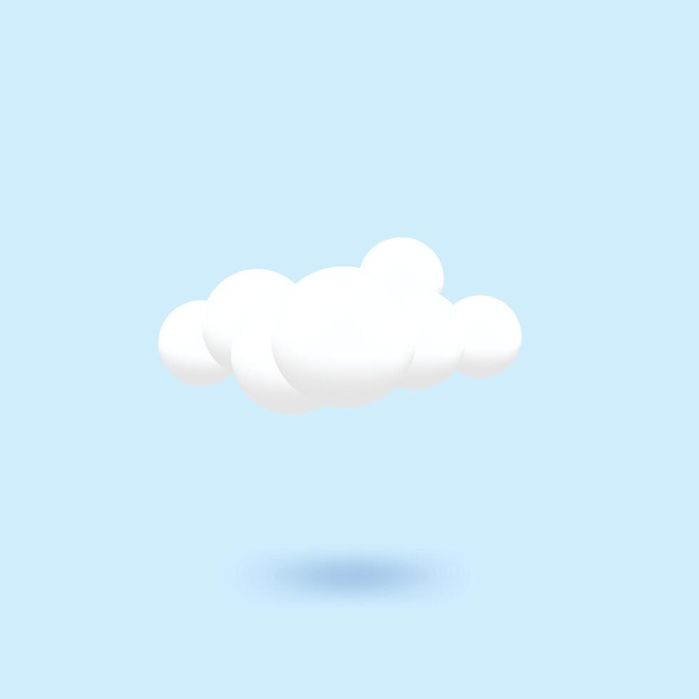 Cloud 3d soft icon design illustration vector