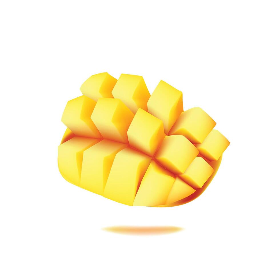 Mango 3d Icon soft illustration vector