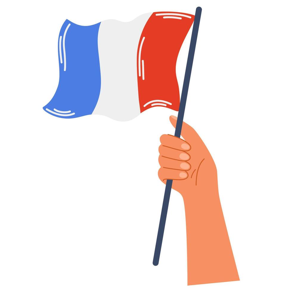 bandera de Francia, mano participación bandera. vector mano dibujar ilustración.
