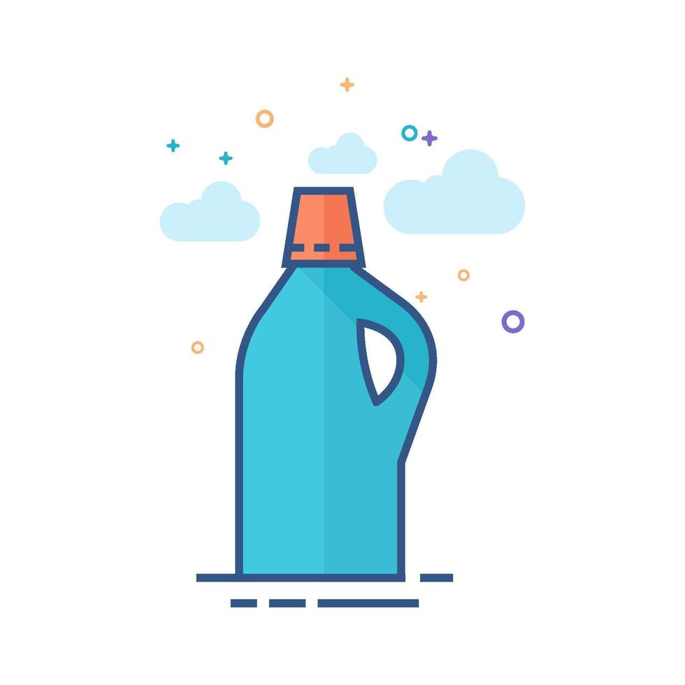 detergente botella icono plano color estilo vector ilustración