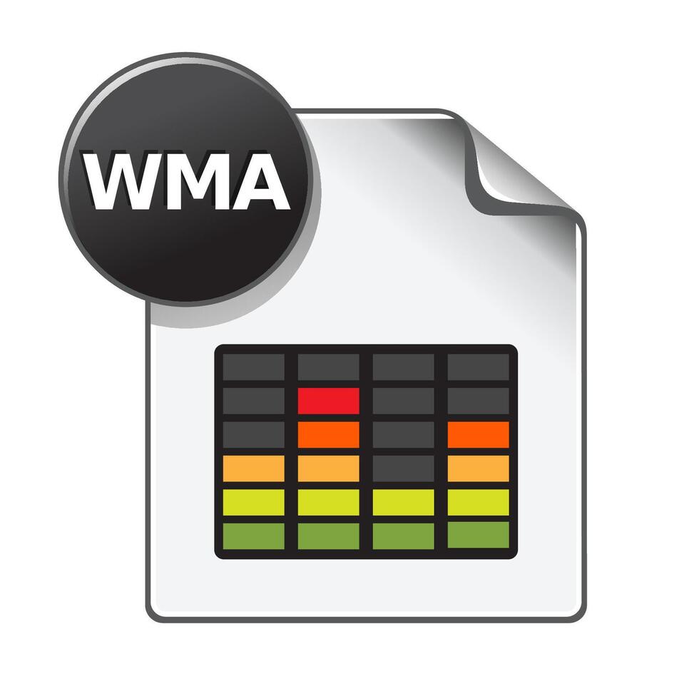 Audio file icon in color. Computer data music vector