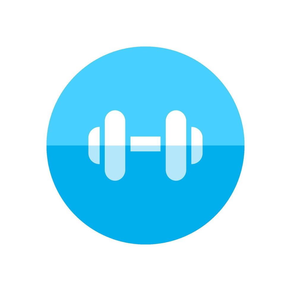 Dumbbell icon in flat color circle style. Sport gym equipment weight lifting hand exercise vector