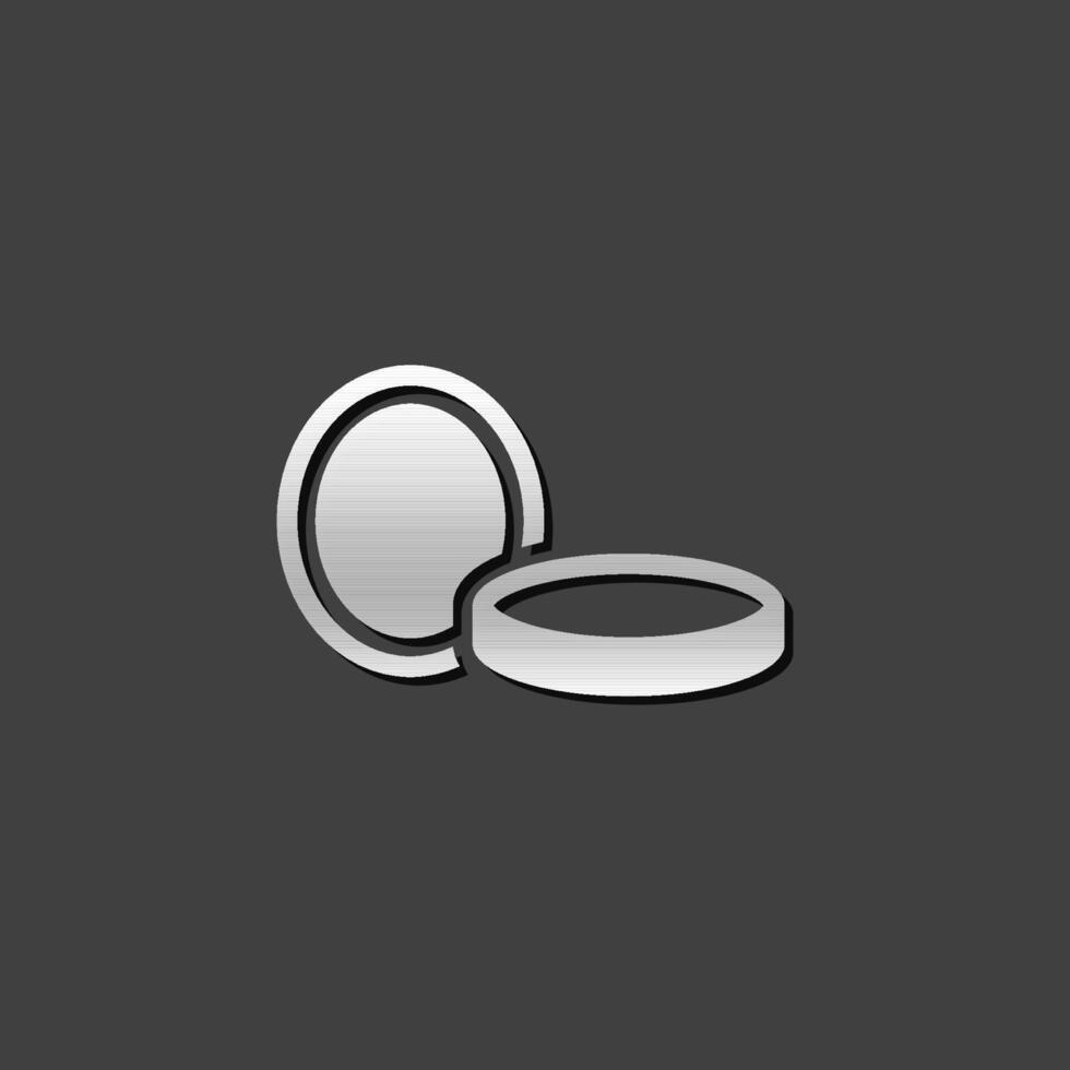 Camera filter icon in metallic grey color style. Photography equipment instrument vector