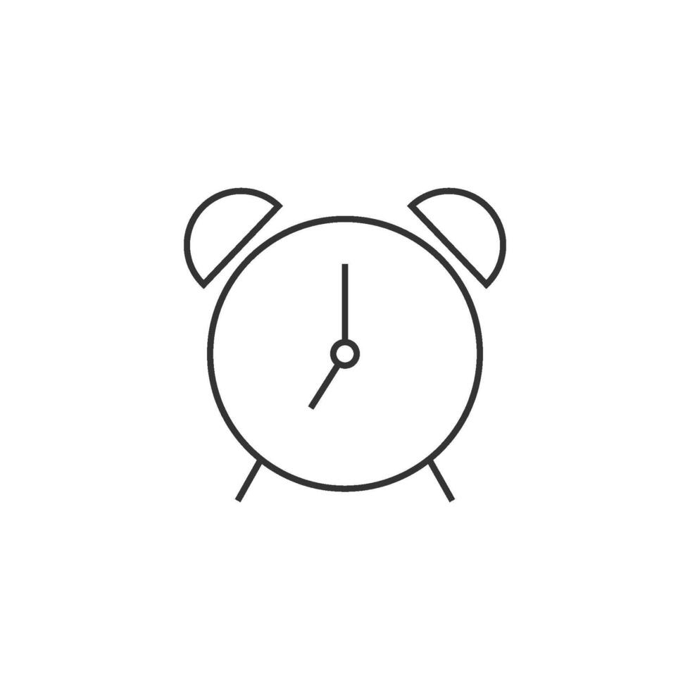 Clock icon in thin outline style vector