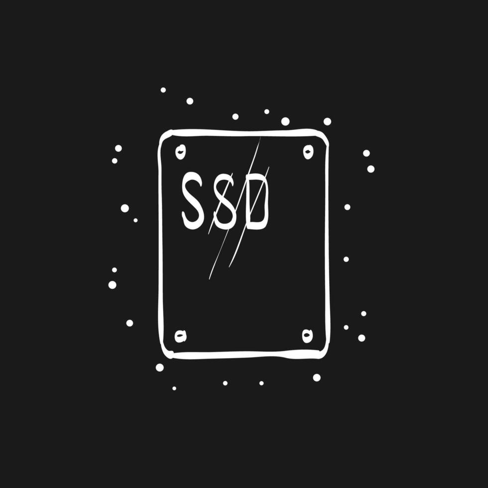 Solid state drive doodle sketch illustration vector