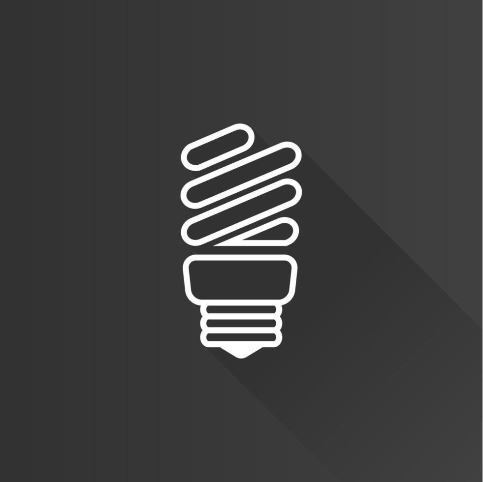 Light bulb flat color icon long shadow vector illustration