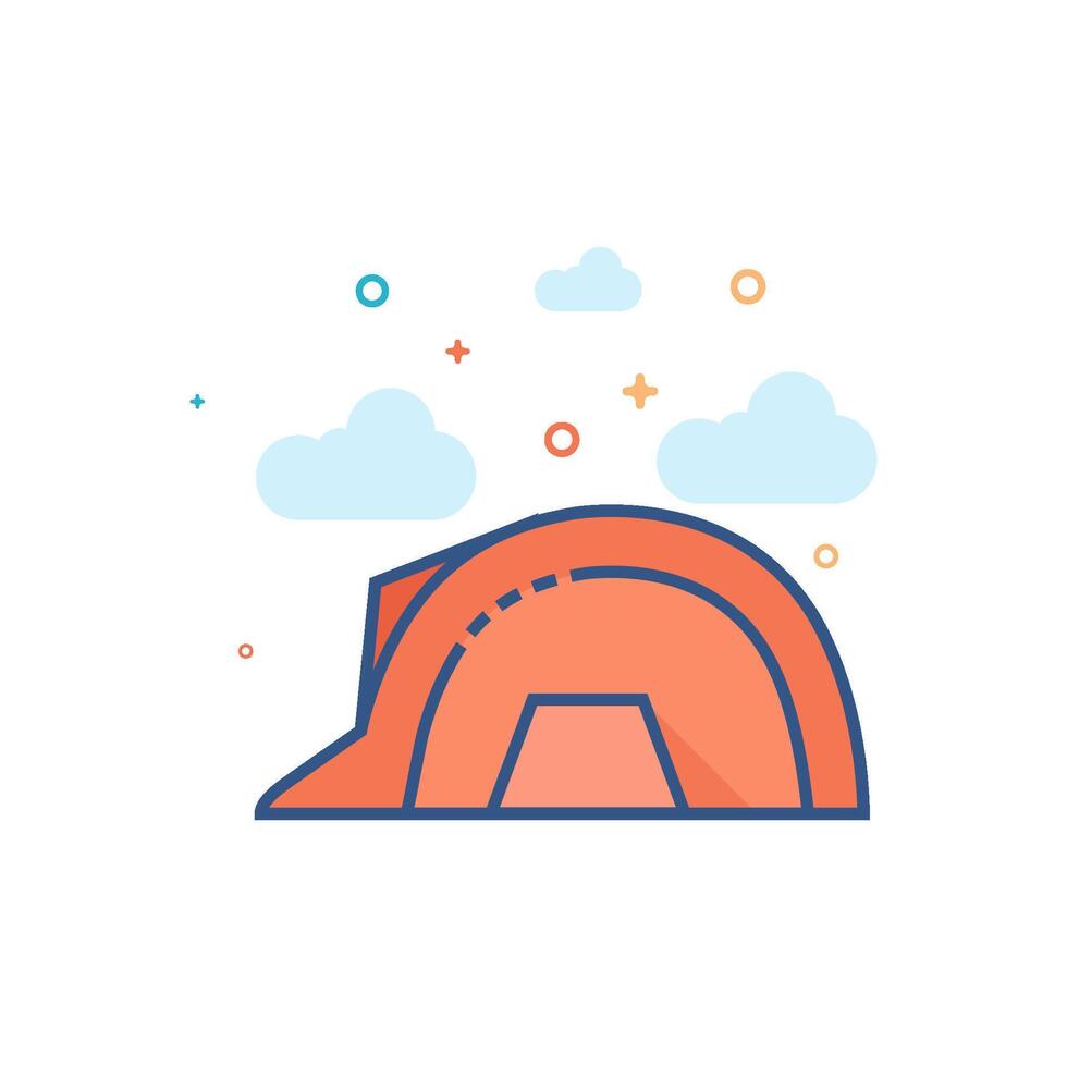 difícil sombrero icono plano color estilo vector ilustración