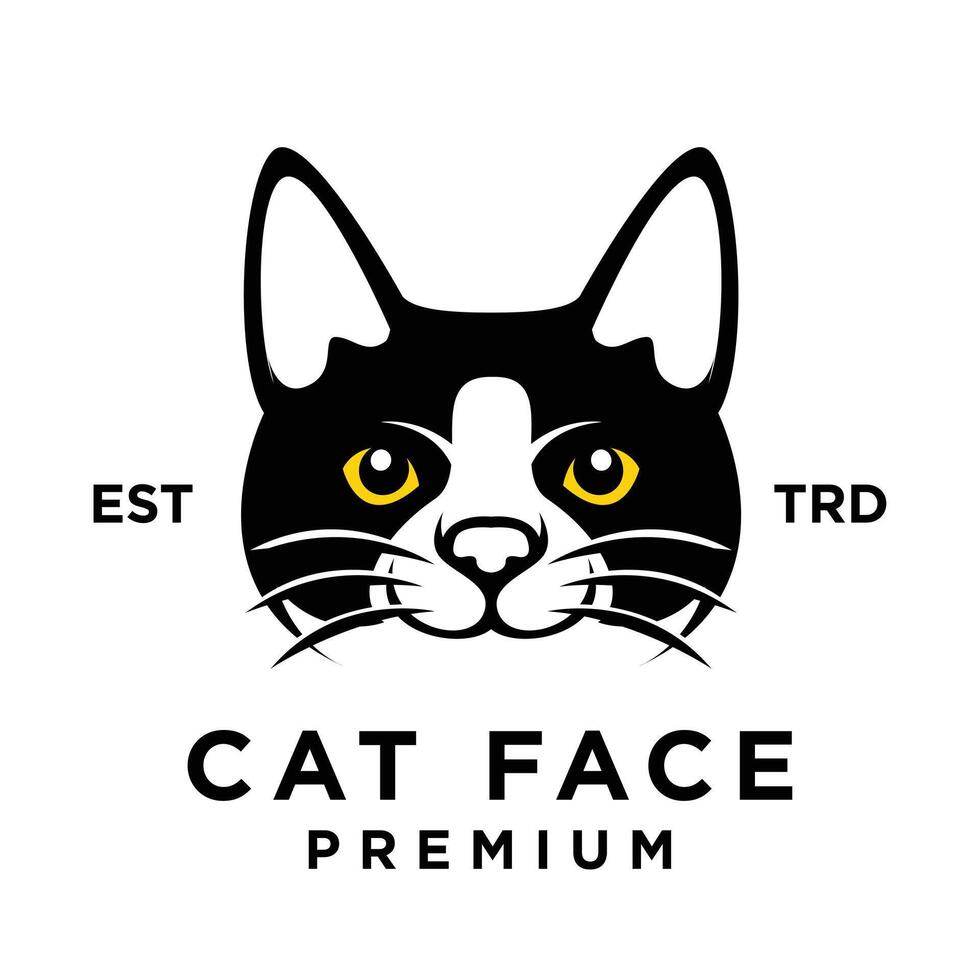 gato cara cabeza logo icono diseño ilustración vector