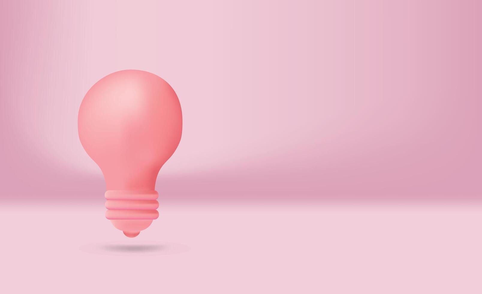 bulbo rosado 3d icono enamorado ilustración vector