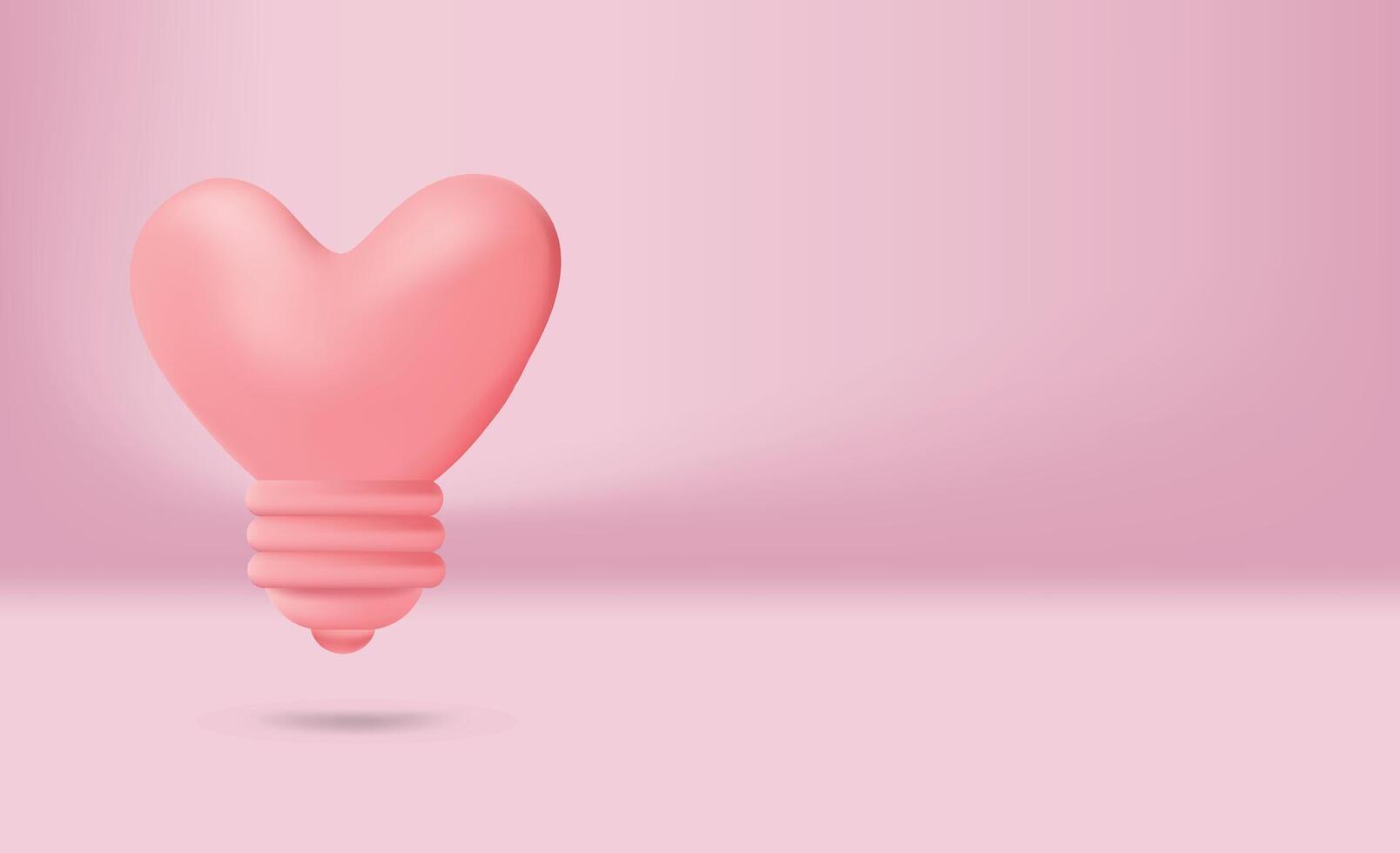 Bulb pink 3d Icon valentine illustration vector
