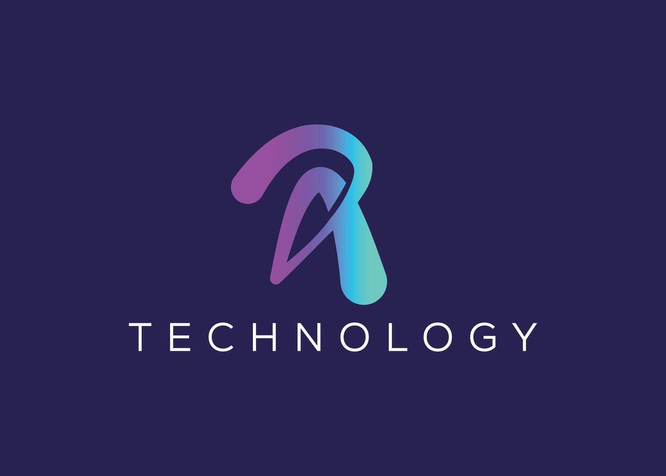 Letter A technology logo design vector template