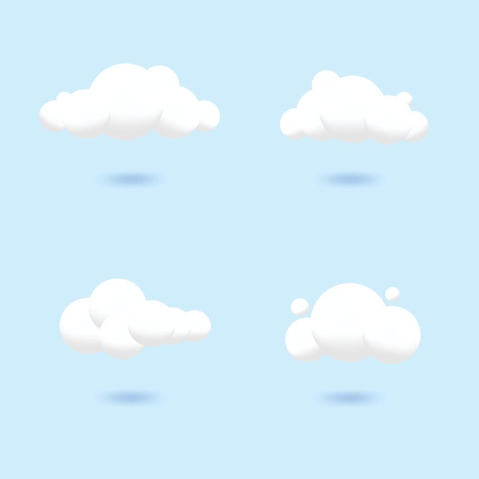 nube 3d suave icono diseño ilustración vector