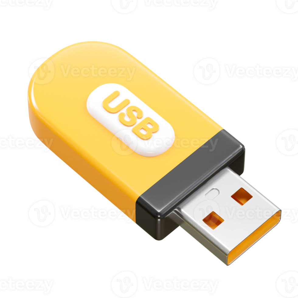 Pendrive usb icon 3d rendering illustration element png