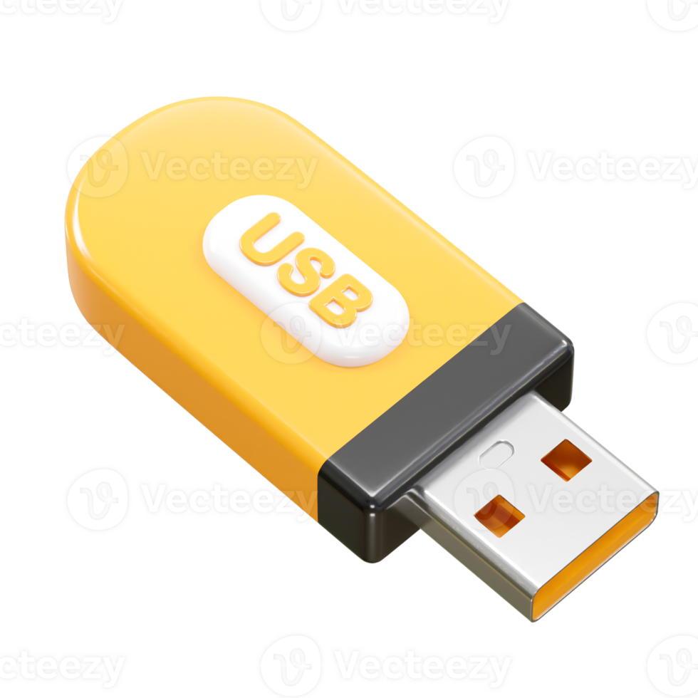 Pen drive USB ícone 3d Renderização ilustração elemento png