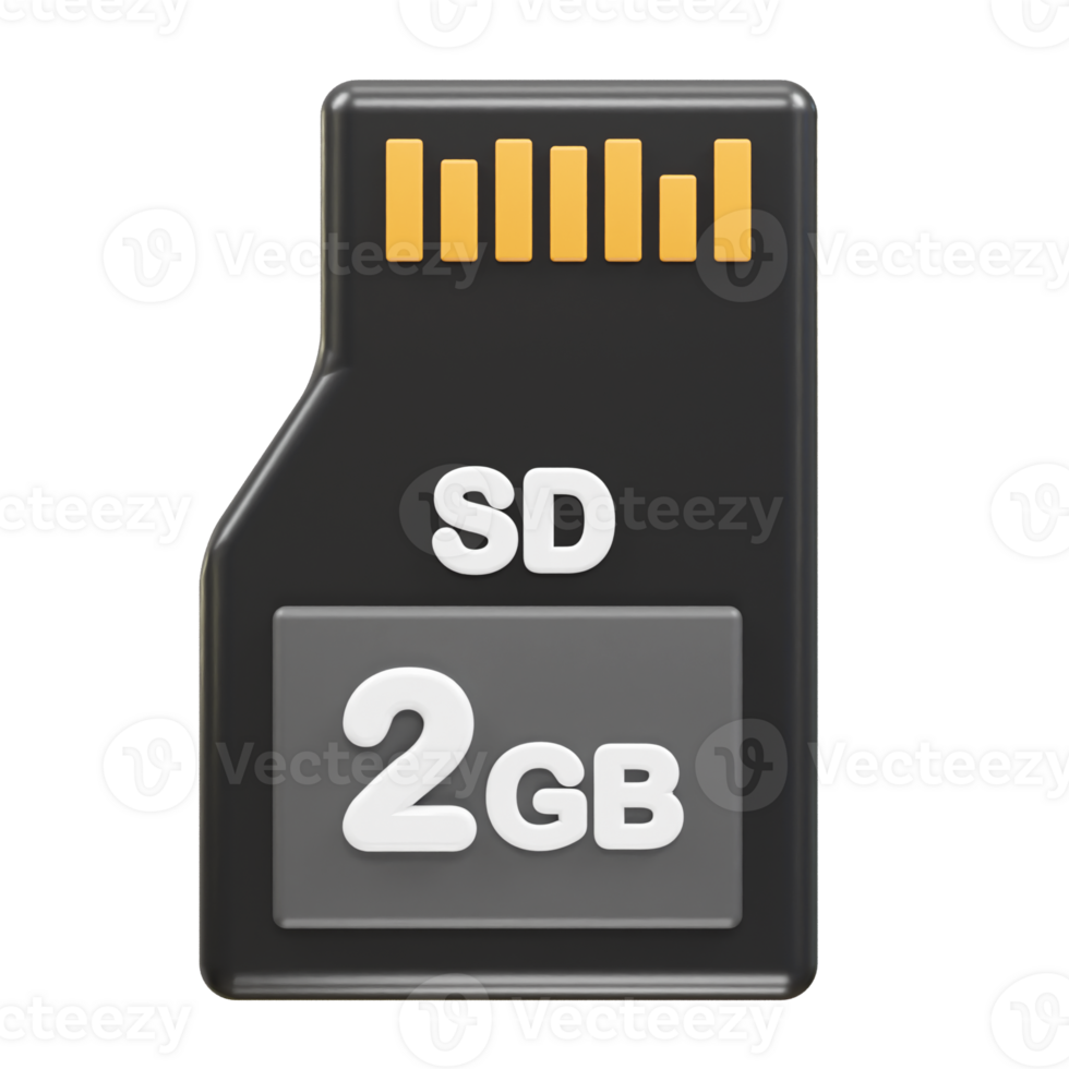 Sd card 2gb icon 3d illustration rendering element png