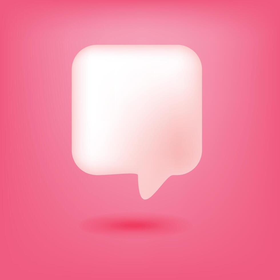 chat bubble 3d soft pink design illustration vector