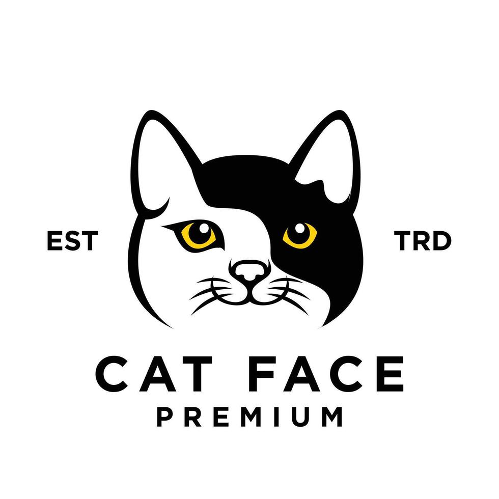 gato cara cabeza logo icono diseño ilustración vector