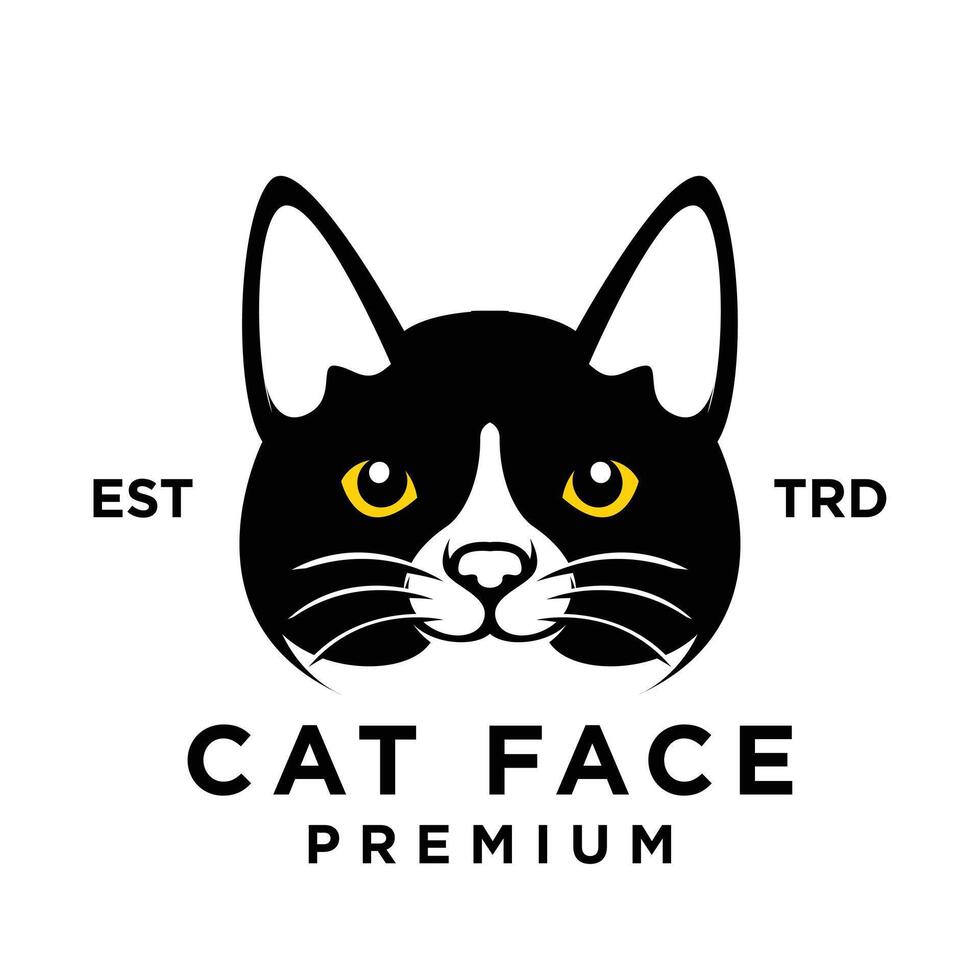 Cat face head logo icon design illustration vector