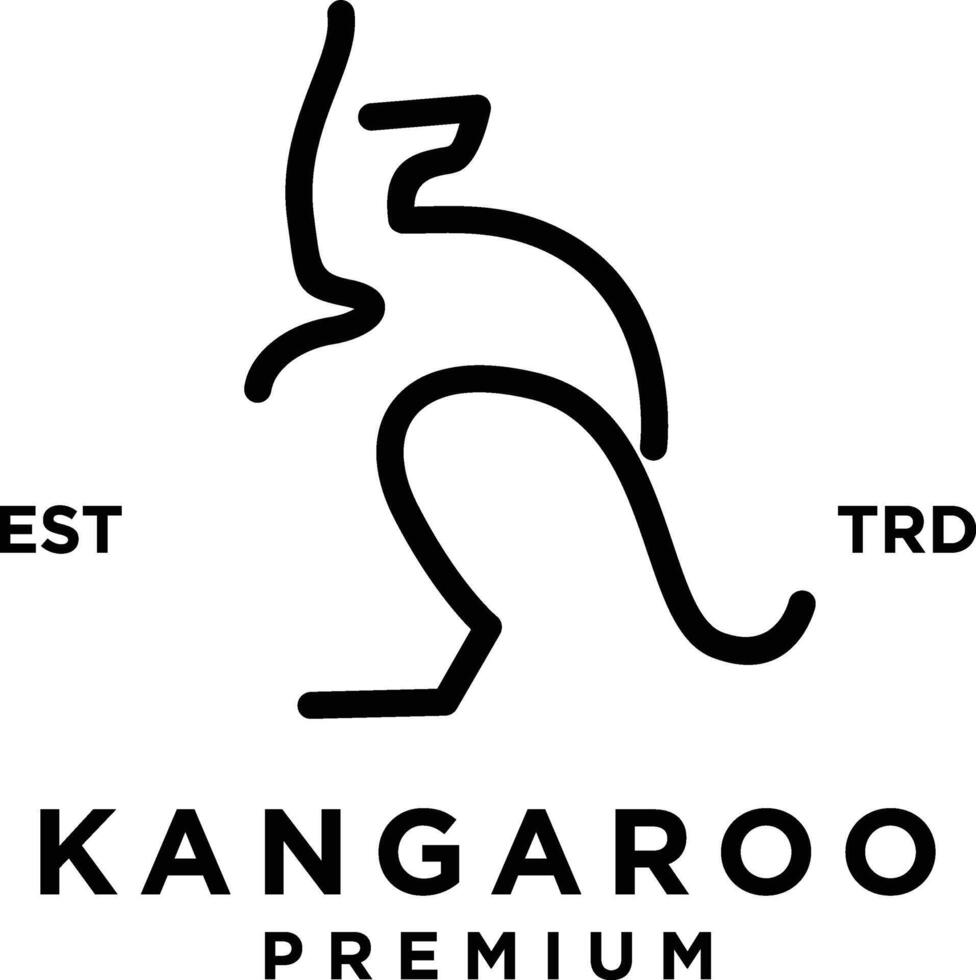 Set of kangaroo line logo icon design illustration vector