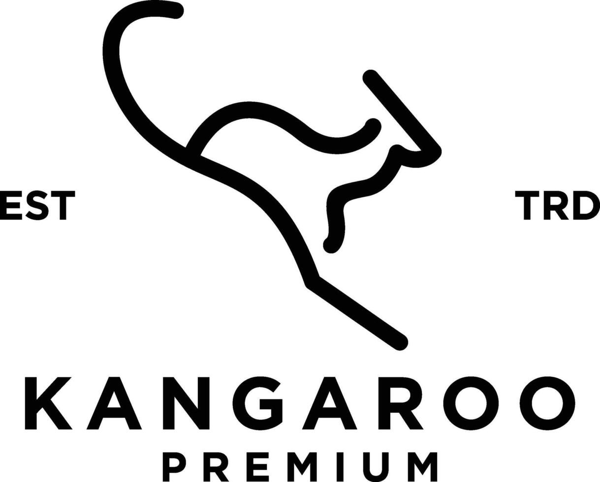 Set of kangaroo line logo icon design illustration vector