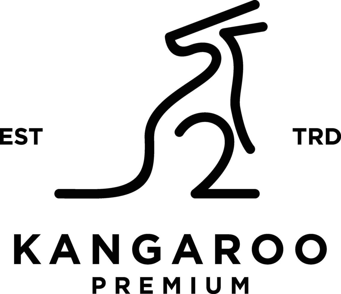 Set of kangaroo line logo icon design illustration vector