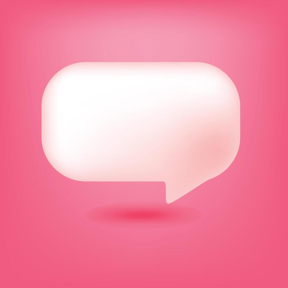 chat bubble 3d soft pink design illustration vector