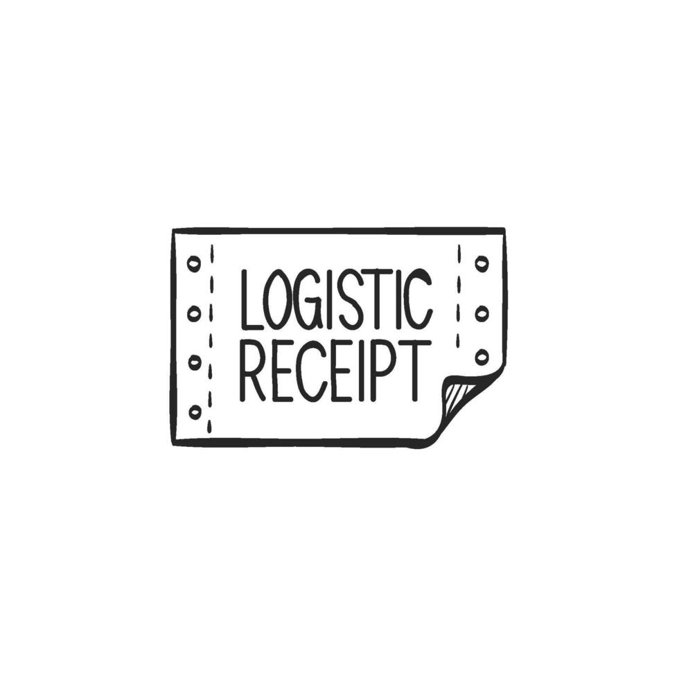 Hand drawn sketch icon logistic receipt vector