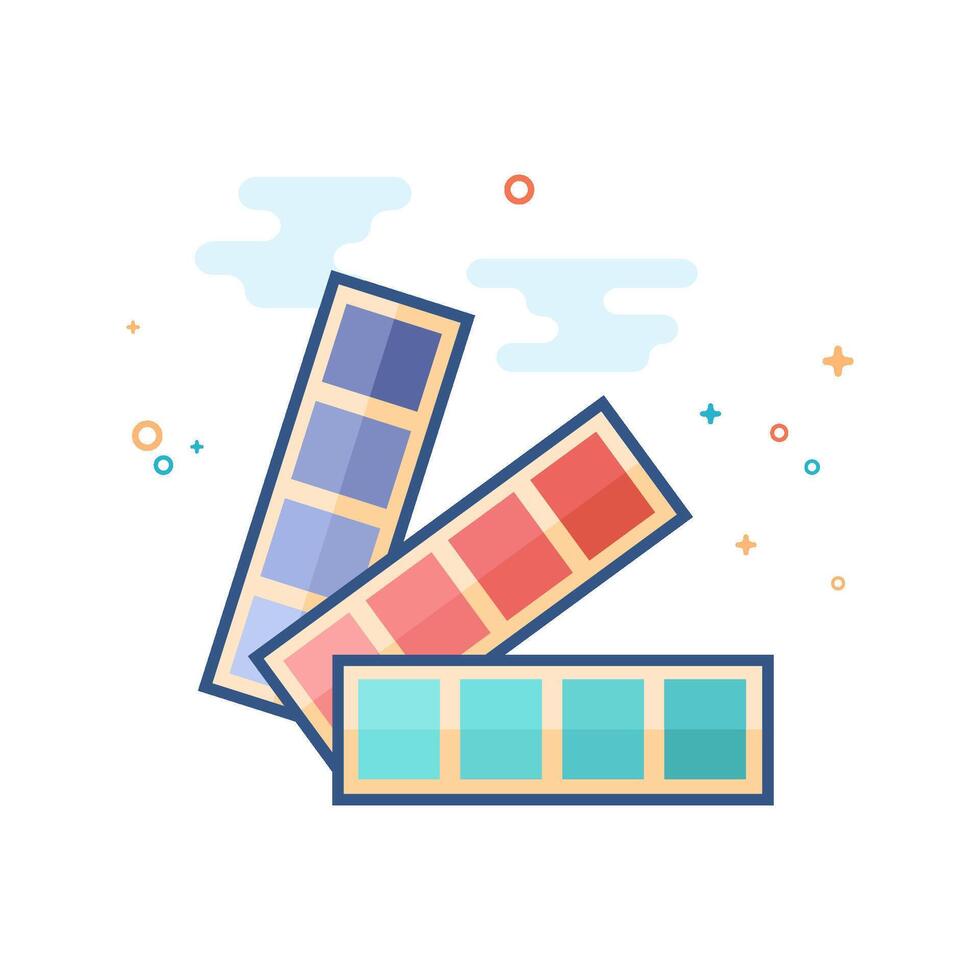 Color swatches icon flat color style vector illustration