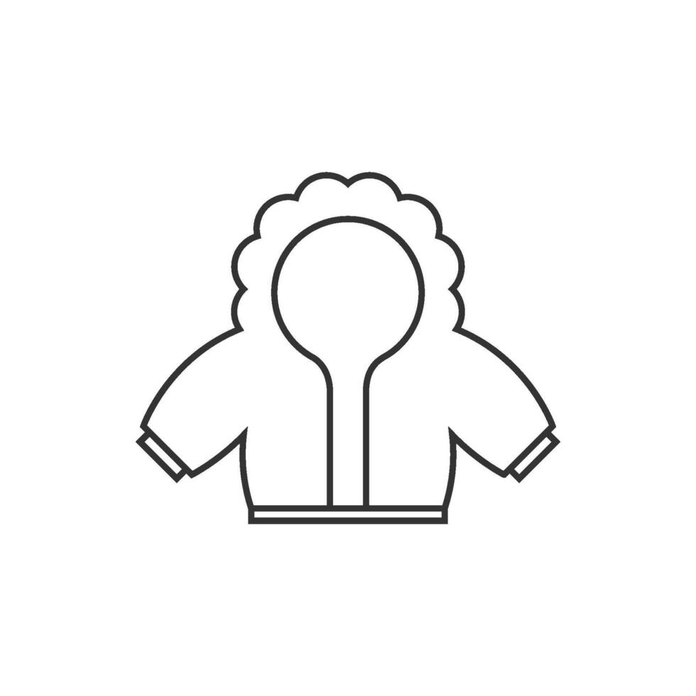 chaqueta icono en Delgado contorno estilo vector